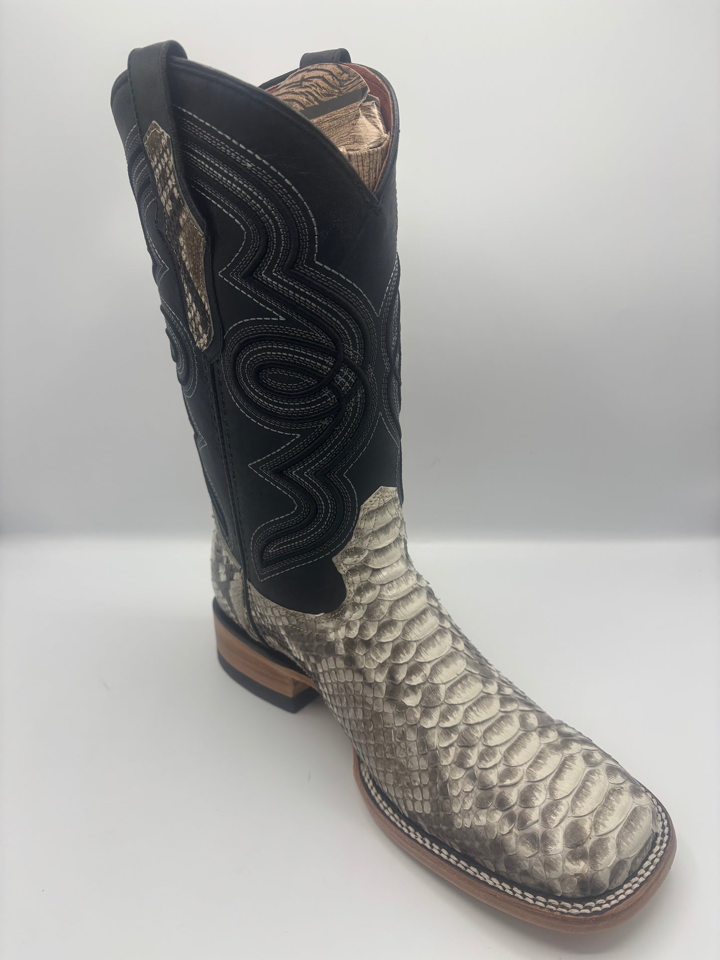 Exotic - Python Skin - Square Toe - Double Stitched